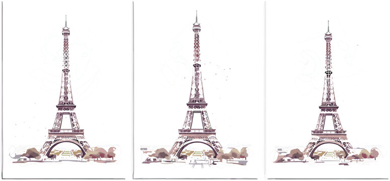 
Elegant Watercolor Eiffel Tower Paris Landmark Illustration Set with Soft Vintage Style for Travel and French Theme Designs

Elegant Watercolor Eiffel Tower Paris Landmark Illustration Set with Soft 