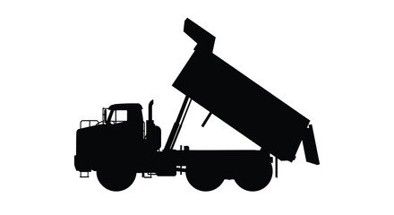 dump truck silhouette on white background high quality © Design lens