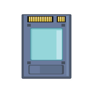 solid state drive or SSD storage memory cartoon vector illustration element design