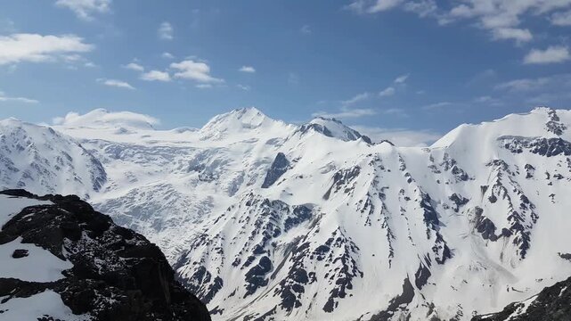 Caucasus, North Ossetia. Genaldon Gorge. High mountain landscape.