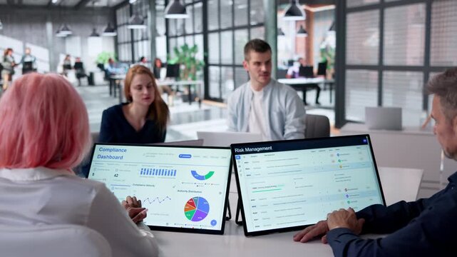 Compliance Officer Reviews Risk Dashboard