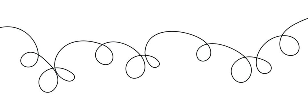 One unbroken curling and crossing black line. Vector illustration . EPS 10 .