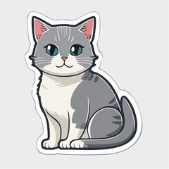 Fototapeta premium Cute cartoon cat sticker