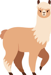 Obraz premium Standing cream and tan llama illustration