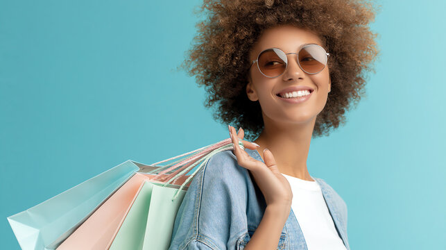 woman with shopping bags, AI generated