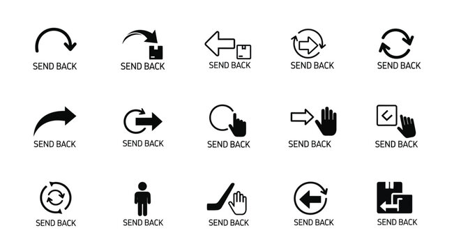 Return And Recycle Icons Set Black Silhouette high quality professional detailed