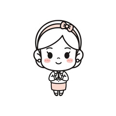 Fototapeta premium Cute little girl wearing headband smiling.