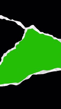 Torn Ripped Paper Transition Reveal Green Screen Overlay Opening Tear Effect 4K Video