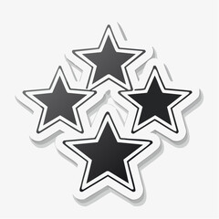 Fototapeta premium Four Black Stars Sticker Design