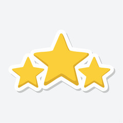 Obraz premium Three Yellow Stars Rating Sticker
