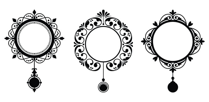 Elegant Vintage Ornamental Frames Set &ndash; Decorative Circular Borders for Luxury Design and Branding