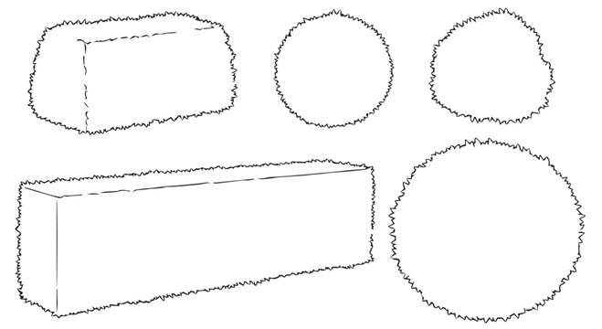 Various outline geometric shapes rectangular prisms and circles geometric shape isolated shapes geometric forms simple shapes abstract