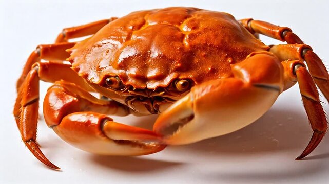 Cooked crab on white background