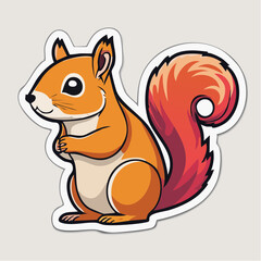 Fototapeta premium Cute Cartoon Squirrel Sticker