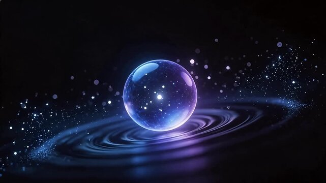 Glowing sphere in dark space