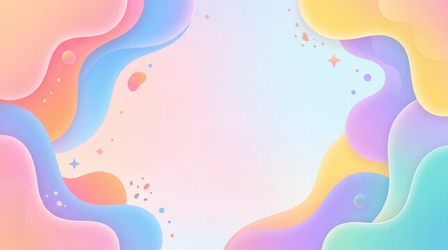 Playful 3D Fluid Abstract Background with Vibrant Candy Colors