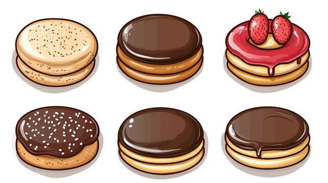 A collection of various sweet cookies and biscuits, with different toppings and styles