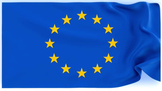 European union flag with yellow stars on blue background