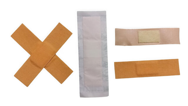 Crossed and parallel brown tape strips illustration isolated on transparent background