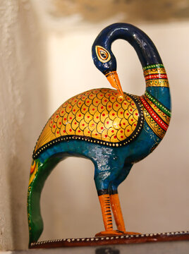 A Varanasi clay art in vibrant colors, home decor, handicraft, toy, doll, souvenir, culture, ethnic, art and craft, Indian art.