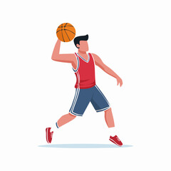 Naklejka premium Basketball Player Throwing Ball