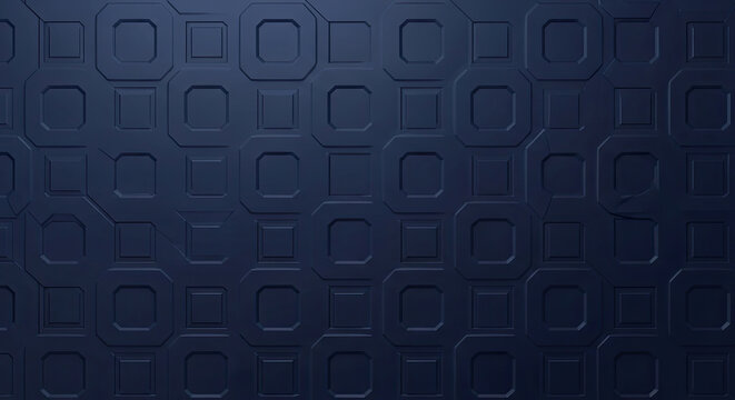 Dark wall with geometric square and octagon pattern in a grid.