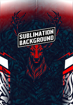 RED AND DARK BLUE STAG SUBLIM...