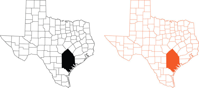 Texas counties heat map Vector