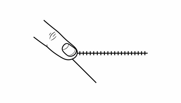 Sewing needle, thread, vector illustration, black line art, embroidery, stitching, needle and thread