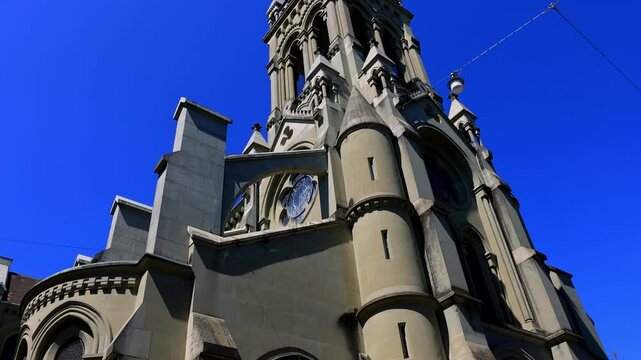 historic cityscape bern switzerland in spring 4k video