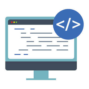 Programming icon design. Vector Desain