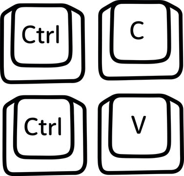 Computer keyboard keys for copy and paste command