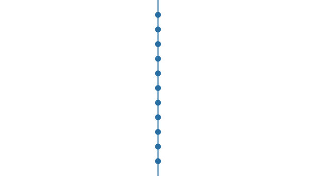 Vertical minimalist blank timeline infographic template with eleven steps vector illustration