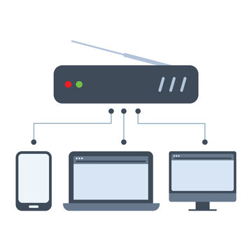 System LAN connection icon design