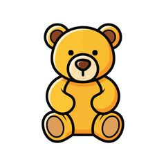 Fototapeta premium Cute cartoon teddy bear illustration for kids.