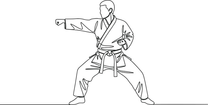 Karate fighter in ready stance