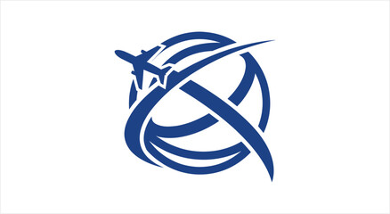 Global Airplane Travel and Logistics Symbol. © fafa
