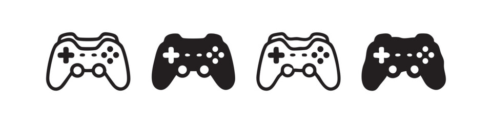 Game controller and joystick icon set. Gaming, entertainment, and video games for digital leisure. © liubomir118809