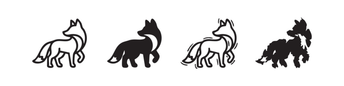 Wild Fox Silhouette Icon for Wildlife and Nature Concept