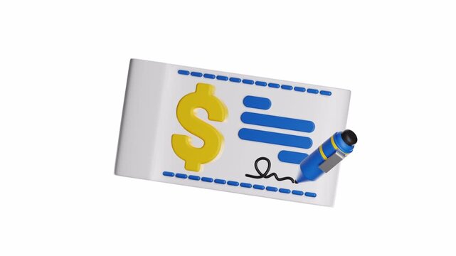 3d looping ui icon white check adorned with a gold dollar sign is ideal for financial concepts, banking industry, payment methods, and business transactions.