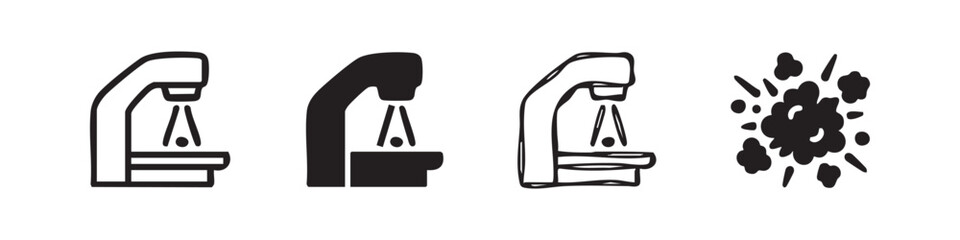 Medical Radiotherapy and Radiation Icon Set © liubomir118809