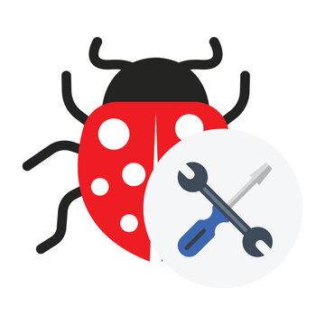Bug fixing icon design. Vector Design