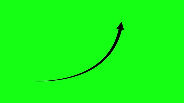 A black arrow pointing to the right on a geren background