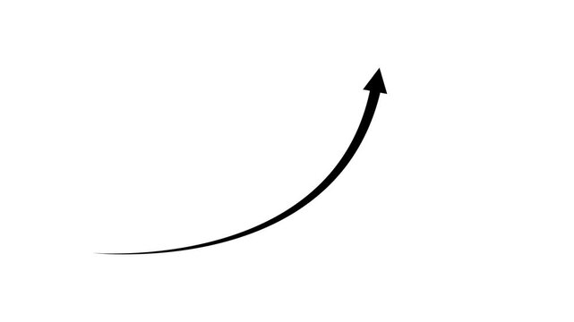 A black arrow pointing to the right on a white background