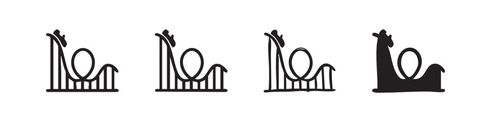 Roller Coaster and Theme Park Thrill Ride Icons © liubomir118809