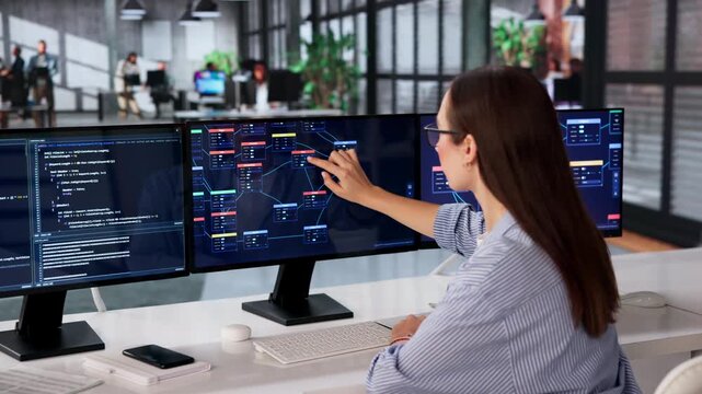 Woman Doing Visual Programming