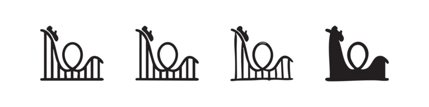Roller Coaster and Theme Park Thrill Ride Icons