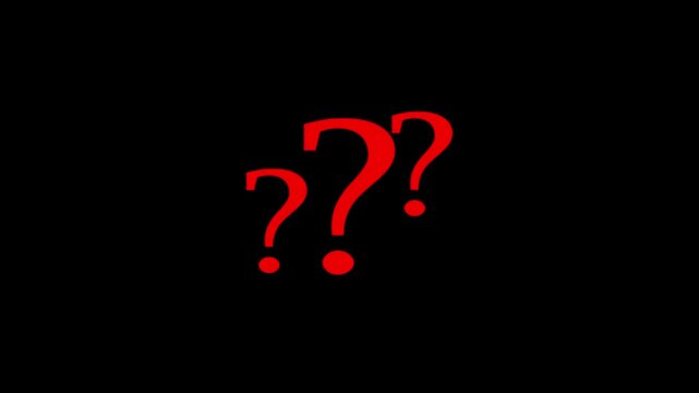 Couples question mark animation on black background, alpha channel