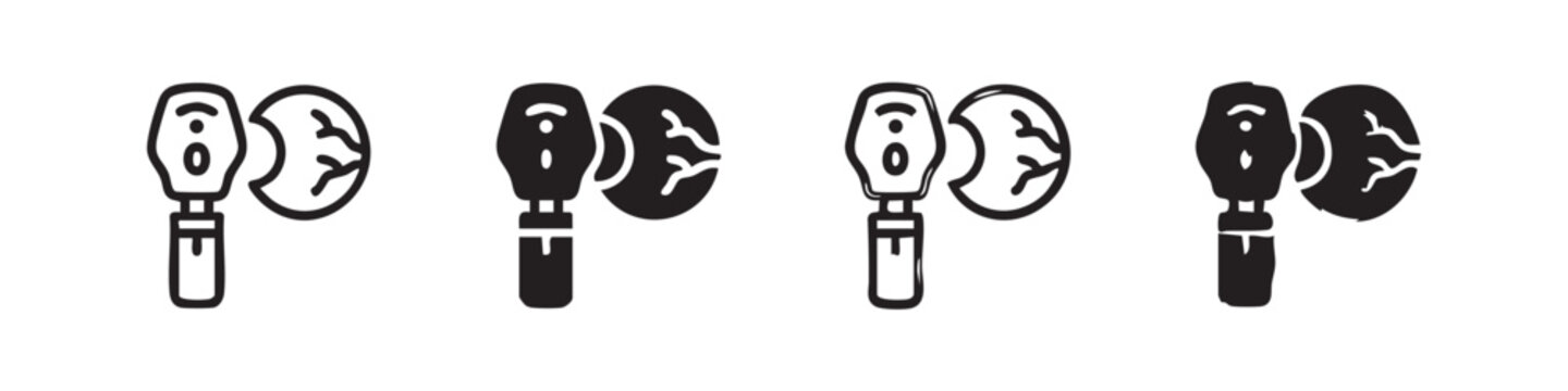Ophthalmoscope Eye Examination Tool Icon Set