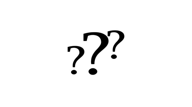 Couples question mark animation on waith background, alpha channel